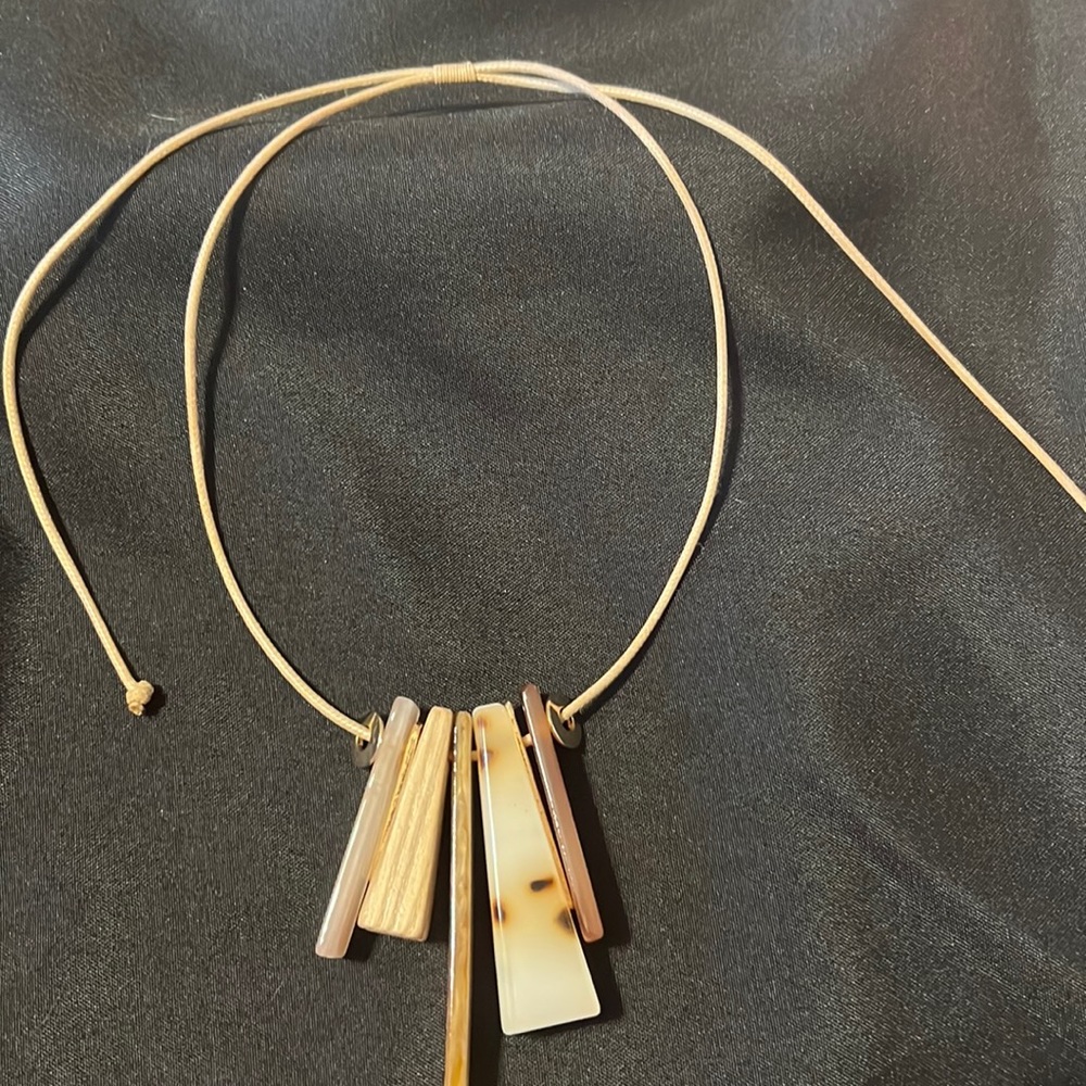 Beautiful stone and cord statement necklace